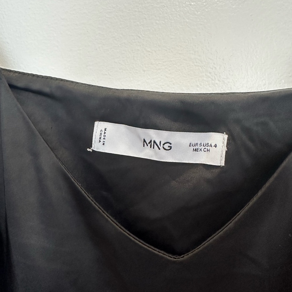 Mango Black Satin Dress 3/4